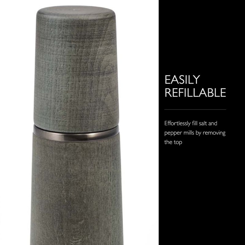 Cole & Mason Marlow Wood Mill Set - Balanced Salt and Pepper Grinders - Refillable Spice Tools - Adjustable Salt and Peppercorn Grinder Settings - Dark Grey - Image 5